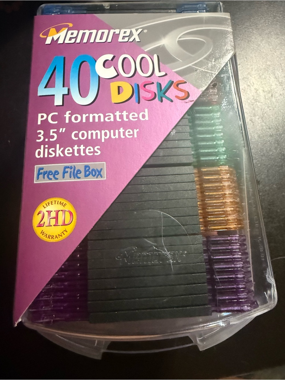 Memorex 40 Cool Disks PC Formatted 3.5" Computer Diskettes - Multicolor